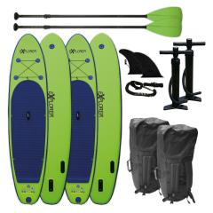 eXplorer SUP Set - 2x Stand Up Paddle Surfboard I 320x76x15cm | grün