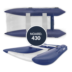 NOARD 4,30 Meter Schlauchboot mit Luftboden (blau/grau)