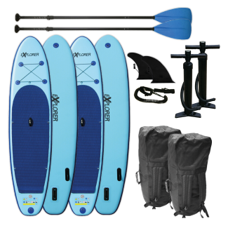 eXplorer SUP Set - 2x Stand Up Paddle Surfboard I 320x76x15cm | blau