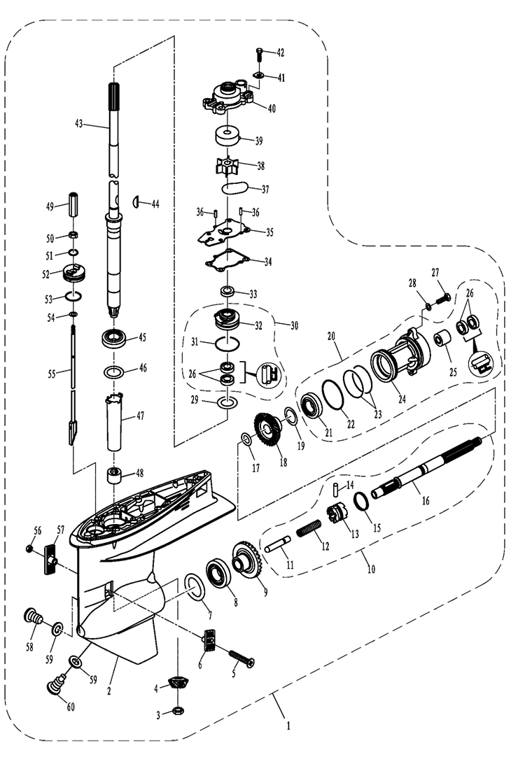 F40EFI_Lower_Casing_and_Drive_1